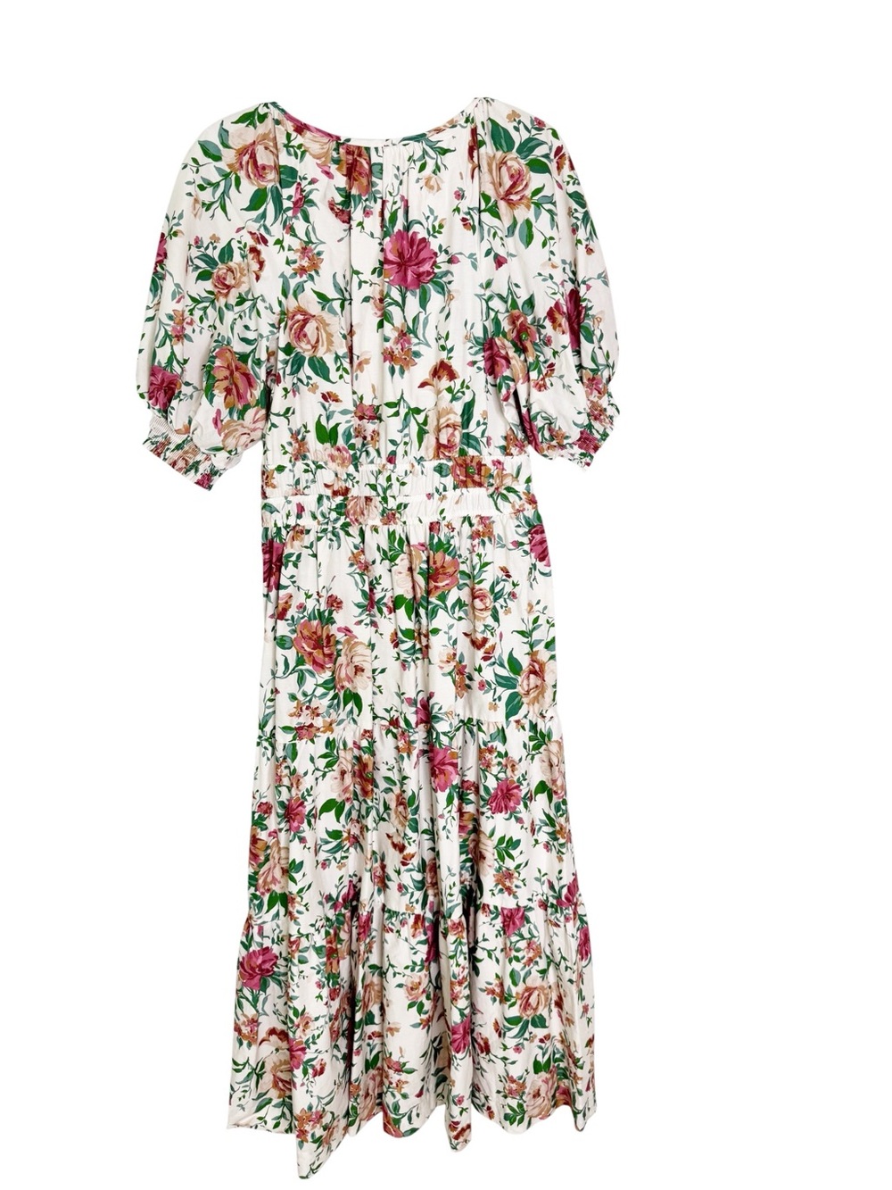 NWT Anthropologie Cotton The Somerset Puff Sleeve Floral Midi Dress Size M - Picture 7 of 14